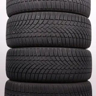 Winterräder 18 Zoll VW Golf 8 CD Original Felgen 5H0601025AB 6&7mm DOT23-25 Winterreifen 225/40R18 92V XL AO Bridgestone Blizzak LM005 Bergamo silber 7,5x18ET51 5x112 - Bild 10