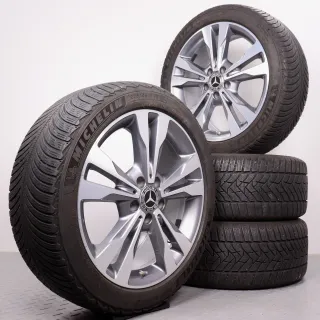 Winterräder 18 Zoll Mercedes C-Klasse W205 S205 C205 A205 Original Felgen A2054012802 & A2054012902 Reifen Michelin & Dunlop 225/45R18 & 245/40R18 RDK - Bild 1