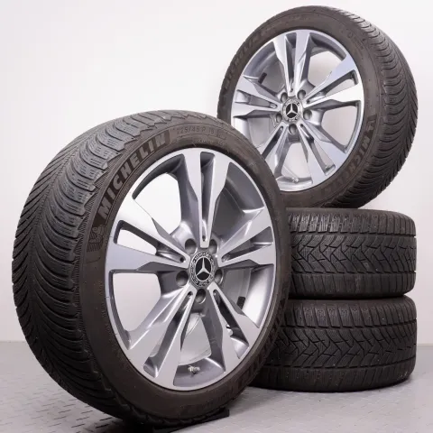 Background image for Winterräder 18 Zoll Mercedes C-Klasse W205 S205 C205 A205 Original Felgen A2054012802 & A2054012902 Reifen Michelin & Dunlop 225/45R18 & 245/40R18 RDK