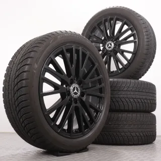 Winterräder 18 Zoll Mercedes-Benz A W177 B W247 CLA-Klasse C118 X118 Original Felgen A1774010600 Winterreifen DOT24&25 6mm 225/45R18 91H MO Bridgestone Blizzak LM001 schwarz glanz - Bild 1