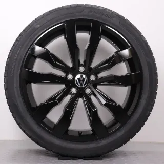 Sommerräder 20 Zoll VW Tiguan II & Allspace Original Felgen Suzuka 5NA601025G Sommerreifen 255/40R20 101Y XL Hankook Ventus S1 EVO3 8,5x20ET38 schwarz glänzend - Bild 4