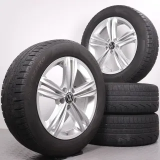 Winterräder 18 Zoll VW Tiguan II & Allspace Original Felgen Sebring 5NA601025M Winterreifen 235/55R18 104H XL AO Pirelli Sottozero Winter 210 Serie 2 4&5mm DOT2721 - Bild 1