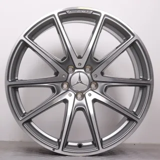 Alufelgen 20 Zoll Mercedes-Benz S-Klasse W222 Original Felgen Felgensatz AMG 10-Speichen A2224014000 & A2224014100 7x21 titangrau 8,5x20ET38 & 9,5x20ET38 5x112 66,6mm - Bild 2