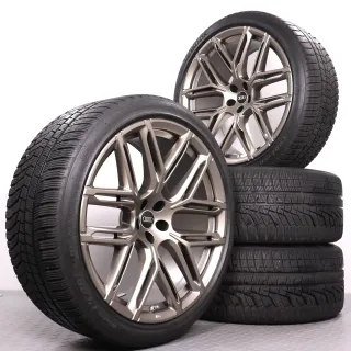 Winterräder 23Zoll Audi Q8 SQ8 RSQ8 4M Original Felgen 4M8601025BK Winterreifen DOT23 6,5-7mm 295/35R23 108W XL AO Hankook Winter i*cept evo 2 6-Y-Doppelspeichen RS Neodymgold matt - Bild 1