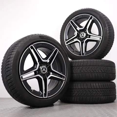Background image for Winterräder 18 Zoll Mercedes-Benz A- B- CLA- Klasse W177 V177 W247 C118 X118 Original Felgen A1774011500 Winterreifen 5&5,5mm DOT19 225/45R18 91H MO Pirelli