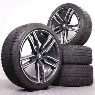 Winterräder 19 Zoll BMW 8er G14 G15 G16 5er G30 G31 Original Felgen 8090019 & 8090020 Winterreifen 245/40R19 & 275/35R19 XL * RSC Pirelli P Zero Winter Styling 727M Doppelspeiche - Bild 1