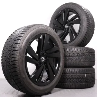 Winterräder 20 Zoll VW Touareg CR Original Felgen 760601025AA Winterreifen 8mm 285/45R20 112V XL AO Goodyear Ultragrip 8 Performance Nevada schwarz glanz 9x20ET33 5x112 NEUWERTIG - Bild 1