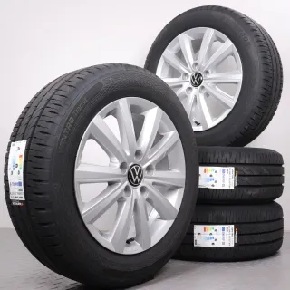 Sommerräder 17 Zoll VW T5 T6 T6.1 Original Felgen Merano 7E0071497A Sommerreifen 215/60R17 109/107T Hankook RA58 Vantra Transit 7x17ET56 5x120 NEU - Bild 1