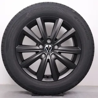 Sommerräder 17 Zoll VW T5 T6 T6.1 Original Felgen Merano schwarz matt 7E0071497A Sommerreifen 215/60R17 109/107T Hankook RA58 Vantra Transit 7x17ET56 5x120 NEU - Bild 5