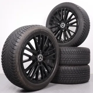 Winterräder 18 Zoll Mercedes-Benz A W177 B W247 CLA-Klasse C118 X118 Original Felgen A1774010600 Winterreifen DOT24 7,5mm 225/45R18 91H MO Bridgestone Blizzak LM001 schwarz glanz - Bild 1