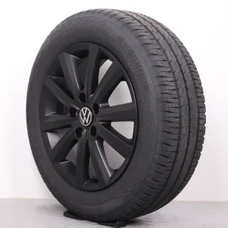 Sommerräder 17 Zoll VW T5 T6 T6.1 Original Felgen Merano schwarz matt 7E0071497A Sommerreifen 215/60R17 109/107T Hankook RA58 Vantra Transit 7x17ET56 5x120 NEU - Bild 6