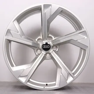 Alufelgen 20 Zoll Audi RS4 8W B9 & RS5 F5 8W Original Felgen Felgensatz 5-Arm-Flag-Design 8W0601025DR silber 9x20ET22 5x112 66,6mm NEU DEMO - Bild 5