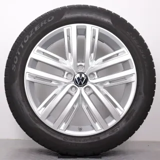 Winterräder 19 Zoll VW Tiguan II & Allspace Original Felgen 5NA601025N Winterreifen 5-5,5 & 5,5-6mm 235/50R19 103H XL AO Pirelli Sottozero Serie II Auckland silber RDK - Bild 2