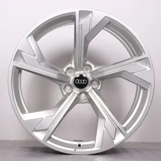Alufelgen 20 Zoll Audi RS4 8W B9 & RS5 F5 8W Original Felgen Felgensatz 5-Arm-Flag-Design 8W0601025DR silber 9x20ET22 5x112 66,6mm NEU DEMO - Bild 2