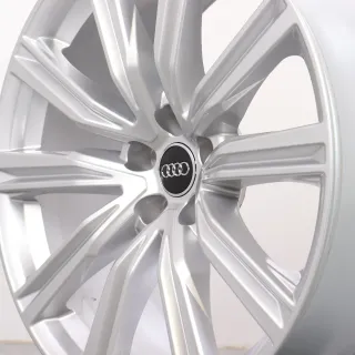 Alufelgen 20 Zoll Audi Q8 4M Original Felgen Felgensatz 5-V-Speichen-Design 4M8601025T silber 8,5x20ET20 5x112 66,6mm - Bild 7