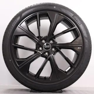 Sommerräder 21 Zoll Audi Q5 / SQ5 FY Original Felgen 80A601025CD Sommerreifen DOT24 255/40R21 102Y XL RO1 Pirelli P Zero PZ4 5-V-Speiche RS schwarz metallic NEU DEMO - Bild 3