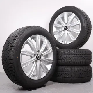 Winterräder 17 Zoll VW Touran II 5T Original Felgen Stockholm 5TA601025D Winterreifen 215/55R17 94H Pirelli Sottozero 3 Seal-Inside - Bild 1