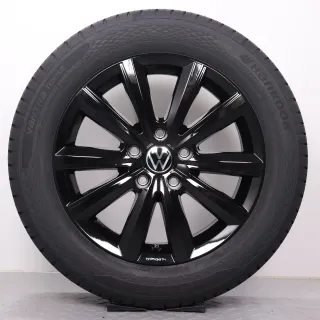 Sommerräder 17 Zoll VW T5 T6 T6.1 Original Felgen Merano schwarz glanz 7E0071497A Sommerreifen 215/60R17 109/107T Hankook RA58 Vantra Transit 7x17ET56 5x120 NEU - Bild 5