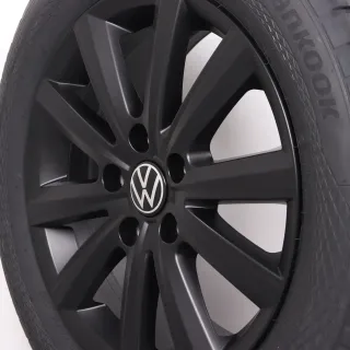 Sommerräder 17 Zoll VW T5 T6 T6.1 Original Felgen Merano schwarz matt 7E0071497 Sommerreifen 215/60R17 109/107T Hankook RA58 Vantra Transit 7x17ET55 5x120 NEU - Bild 7