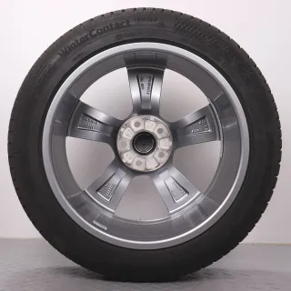 Winterräder 19 Zoll Audi A6 C9 Original Felgen 4P0601025G Winterreifen DOT25 8mm 245/45R19 102W XL R01 Continental Winter Contact TS870P Alufelgen 5-Arm Platingrau RDK - Bild 8