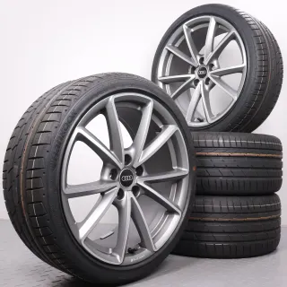 Sommerräder 19 Zoll Audi A4 S4 8W B9 Original Felgen 8W0601025EA Sommerreifen Hankook Ventus S1 EVO2 245/35R19 93Y XL RO1 5-V Speichen AUDI SPORT Titanoptik NEU - Bild 1