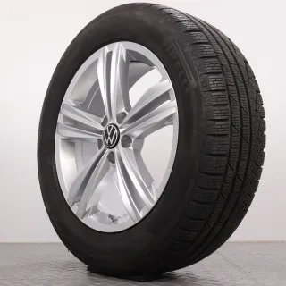 Winterräder 18 Zoll VW Tiguan II & Allspace Original Felgen Sebring 5NA601025M Winterreifen 235/55R18 104H XL AO Pirelli Sottozero Winter 210 Serie 2 4&5mm DOT2721 - Bild 7