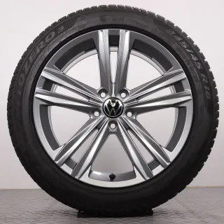Winterräder 18 Zoll VW Arteon 3H Original Felgen 3G8601025N Winterreifen 5,5&6,5mm DOT23 245/45R18 96V Pirelli Winter Sottozero 3 Sebring grau 8x18ET40 5x112 Winterradsatz - Bild 4