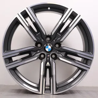 Alufelgen 19 Zoll BMW 8er G14 G15 G16 Original Felgen Felgensatz Styling 727M Doppelspeiche 8090019 & 8090020 orbitgrey glanzgedreht 8x19ET26 & 9x19ET415x112 66,6mm - Bild 3