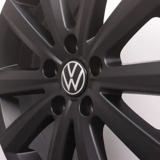 Alufelgen 17 Zoll VW T5 T6 T6.1 Original Felgen Felgensatz Merano 7E0071497 schwarz matt 7x17ET55 5x120 65,1mm Bus Multivan Transporter - Bild 7