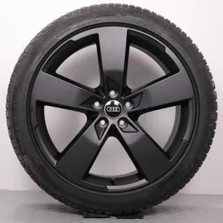 Winterräder 20 Zoll Audi A6 S6 4K C8 Original Felgen schwarz matt 4K0601025K Winterreifen 6,5-7,5mm DOT21&22 255/40R20 101W XL AO Continental Winter Contact TS 850 P 5-Arm Design - Bild 5