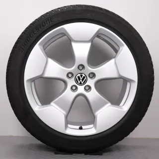 Winterräder 20 Zoll VW ID. Buzz Original Felgen 1T3601025AB & 1T3601025AC Winterreifen DOT23/24 7mm & 6-6,5mm 235/50R20 & 265/45R20 Alufelgen Stockton silber 8,5x20ET40 & 10x20ET58 - Bild 4