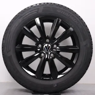 Winterräder 17 Zoll VW T5 T6 T6.1 Original Felgen Merano schwarz glanz 7E0071497 Winterreifen 215/60R17 109/107T Hankook RW12 i*cept LV 7x17ET55 5x120 NEU - Bild 2