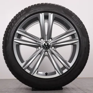 Winterräder 18 Zoll VW Arteon 3H Original Felgen 3G8601025N Winterreifen 5,5&6,5mm DOT23 245/45R18 96V Pirelli Winter Sottozero 3 Sebring grau 8x18ET40 5x112 Winterradsatz - Bild 5
