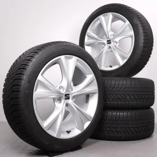 Ganzjahresräder 17 Zoll Seat / Cupra Leon KL Original Felgen 5FA601025C Ganzjahresreifen DOT24 6-6,5mm 225/45R17 94V XL Nexen N´Blue 4 Season silber 7,5x17ET46 5x112 Alufelgen - Bild 1