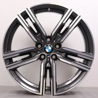 Alufelgen 19 Zoll BMW 8er G14 G15 G16 Original Felgen Felgensatz Styling 727M Doppelspeiche 8090019 & 8090020 orbitgrey glanzgedreht 8x19ET26 & 9x19ET415x112 66,6mm - Bild 4