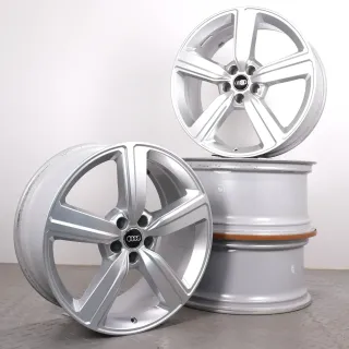4x Alufelgen 20 Zoll Audi e-tron Q8 & etron GE Original Felgen Felgensatz 5-Arm-Design 4KE601025S Silber 9x20ET38 5x112 66,6mm - Bild 1