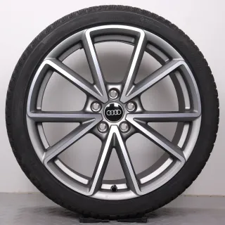 Winterräder 19 Zoll Audi A4 S4 8W B9 Original Felgen 8W0601025EA Winterreifen Hankook Winter i*cept EVO3 245/35R19 93W XL 5-V Speichen AUDI SPORT Titanoptik NEU - Bild 3