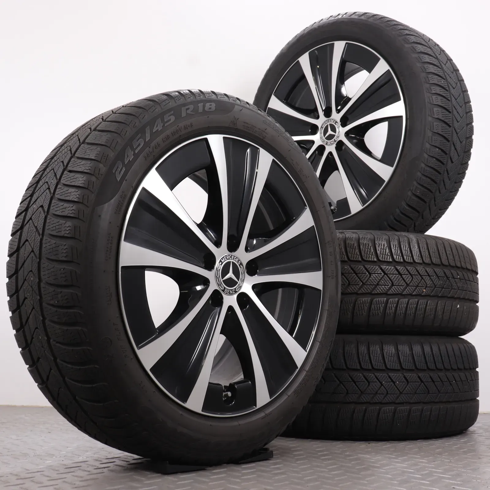 Winterräder 18 Zoll Mercedes-Benz E-Klasse W213 S213 A238 C238 Original Felgen A2134013700 Winterreifen 6mm DOT22 245/45R18 100V XL MOE Pirelli Winter Sottozero 3 5-Speichen - Bild 1