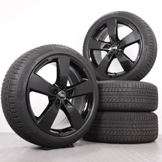 Winterräder 20 Zoll Audi A6 S6 4K C8 Original Felgen schwarz glanz 4K0601025K Winterreifen 8mm DOT22 255/40R20 101W XL AO Continental Winter Contact TS 850 P - Bild 1