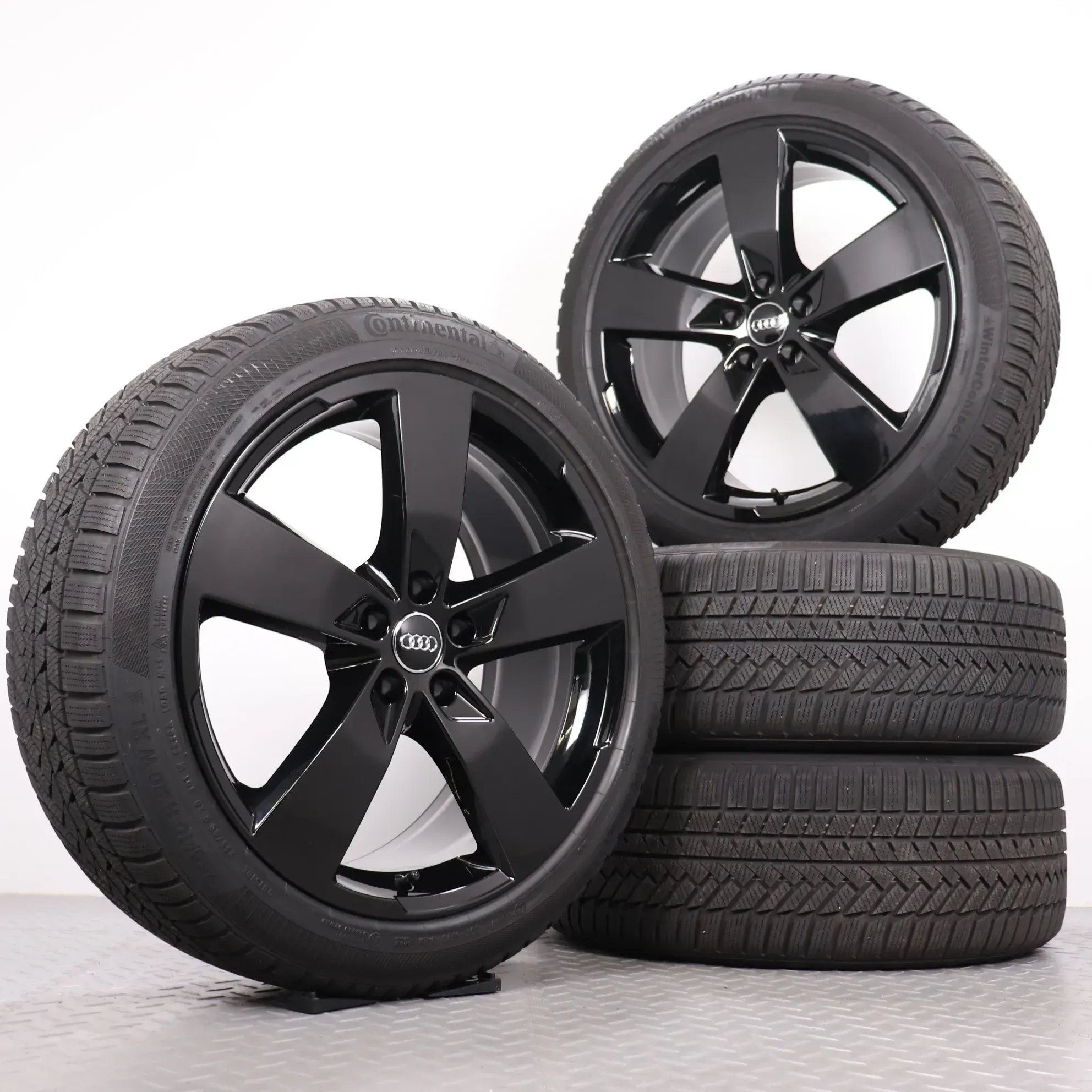 Winterräder 20 Zoll Audi A6 S6 4K C8 Original Felgen schwarz glanz 4K0601025K Winterreifen 8mm DOT22 255/40R20 101W XL AO Continental Winter Contact TS 850 P - Bild 1