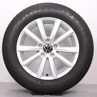 Winterräder 16 Zoll VW Passat 3G B8 Original Felgen 3G0071496B Winterreifen 215/60R16 95H Dunlop Winter Sport 5 Merano silber 6,5x16ET42 5x112 Alufelgen Winterradsatz - Bild 4