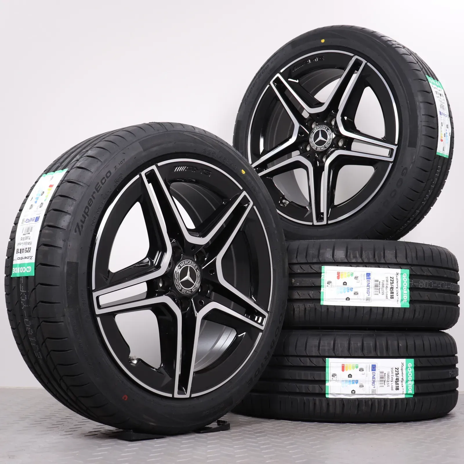 Sommerräder 18 Zoll Mercedes-Benz A-Klasse W177 V177 B-Klasse W247 CLA-Klasse C118 X118 Original Felgen A1774011500 Sommerreifen 225/45R18 95W XL Hankook 7,5x18ET49 - Bild 1