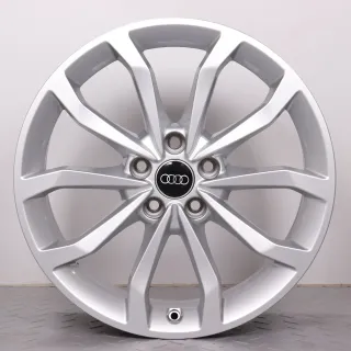 1x Alufelge 18 Zoll Audi A4 S4 8W B9 Original Einzelfelge Ersatzfelge 10-Speichen-V-Design 8W0601025ED silber 7,5x18ET39 5x112 66,6mm - Bild 1