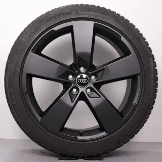 Winterräder 20 Zoll Audi A6 S6 4K C8 Original Felgen schwarz matt 4K0601025K Winterreifen 6,5-7,5mm DOT21&22 255/40R20 101W XL AO Continental Winter Contact TS 850 P 5-Arm Design - Bild 2