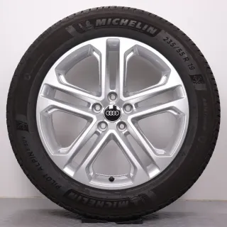 Winterräder 19 Zoll Audi Q5 SQ5 GU Original Felgen 8MA601025R Winterreifen 6-7mm DOT25 235/55R19 105H XL AO Michelin Pilot Alpin 5 5Doppelspeichen silber 7x19ET34 - Bild 3