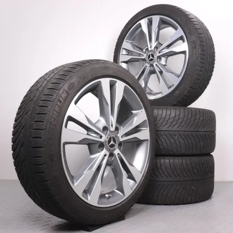 Background image for Winterräder 18 Zoll Mercedes C-Klasse W205 S205 C205 A205 Original Felgen A2054012802 & A2054012902 Reifen Michelin 5-5,5 225/45R18 & 245/40R18 RDK