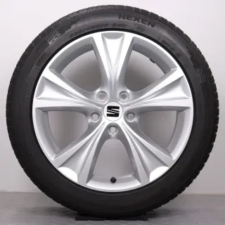 Ganzjahresräder 17 Zoll Seat / Cupra Leon KL Original Felgen 5FA601025C Ganzjahresreifen DOT24 6-6,5mm 225/45R17 94V XL Nexen N´Blue 4 Season silber 7,5x17ET46 5x112 Alufelgen - Bild 3