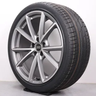 Sommerräder 19 Zoll Audi A4 S4 8W B9 Original Felgen 8W0601025EA Sommerreifen Hankook Ventus S1 EVO2 245/35R19 93Y XL RO1 5-V Speichen AUDI SPORT Titanoptik NEU - Bild 6