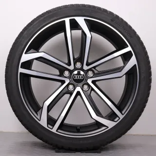 Winterräder 19 Zoll Audi A4 S4 8W B9 Original Felgen Sidus 8W0071499 Winterreifen Hankook Winter i*cept EVO3 245/35R19 93W XL 5-Arm-Sidus-Design schwarz glanzgedreht NEU - Bild 4