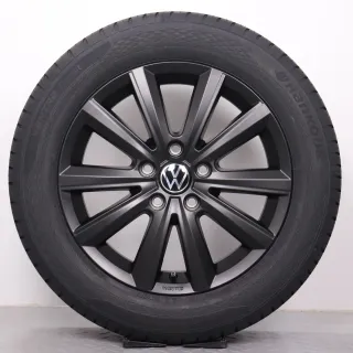 Sommerräder 17 Zoll VW T5 T6 T6.1 Original Felgen Merano schwarz matt 7E0071497A Sommerreifen 215/60R17 109/107T Hankook RA58 Vantra Transit 7x17ET56 5x120 NEU - Bild 2